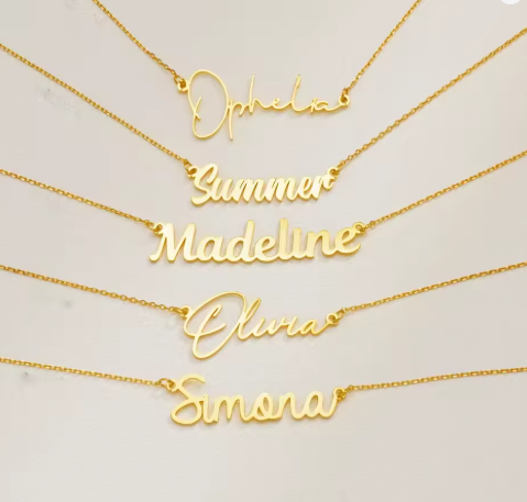 Personalized Name Necklace Gold
