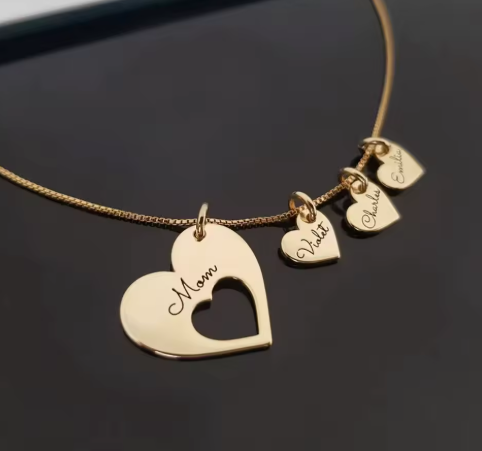 Personalized Engraved Neckless For Mum Gold