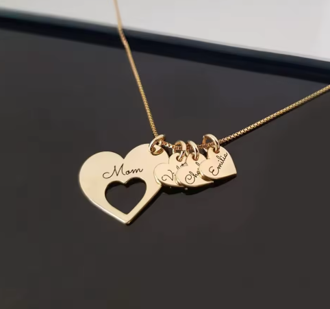 Personalized Engraved Neckless For Mum Gold